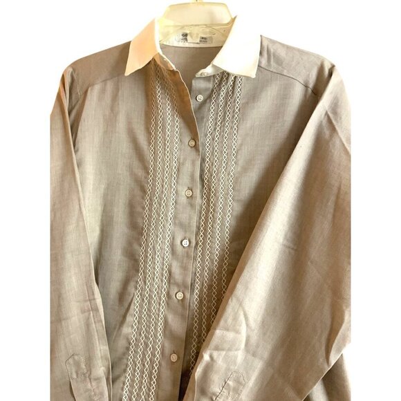 Jaeger vintage womens shirt Tan med 38 ‘ chest 25 ‘long laundered - Picture 2 of 6